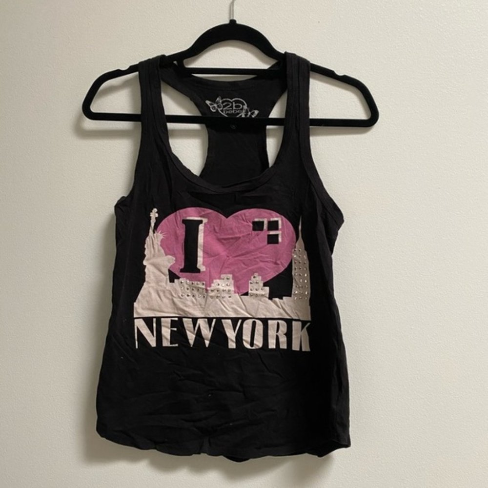 New York Studded Racerback Tank Top